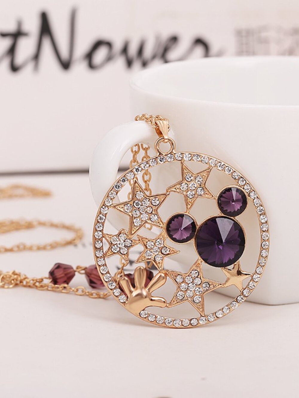 4 Korean Style Fashion Gold Plated Long Necklace Sweater Chain Jewelry Star Hand